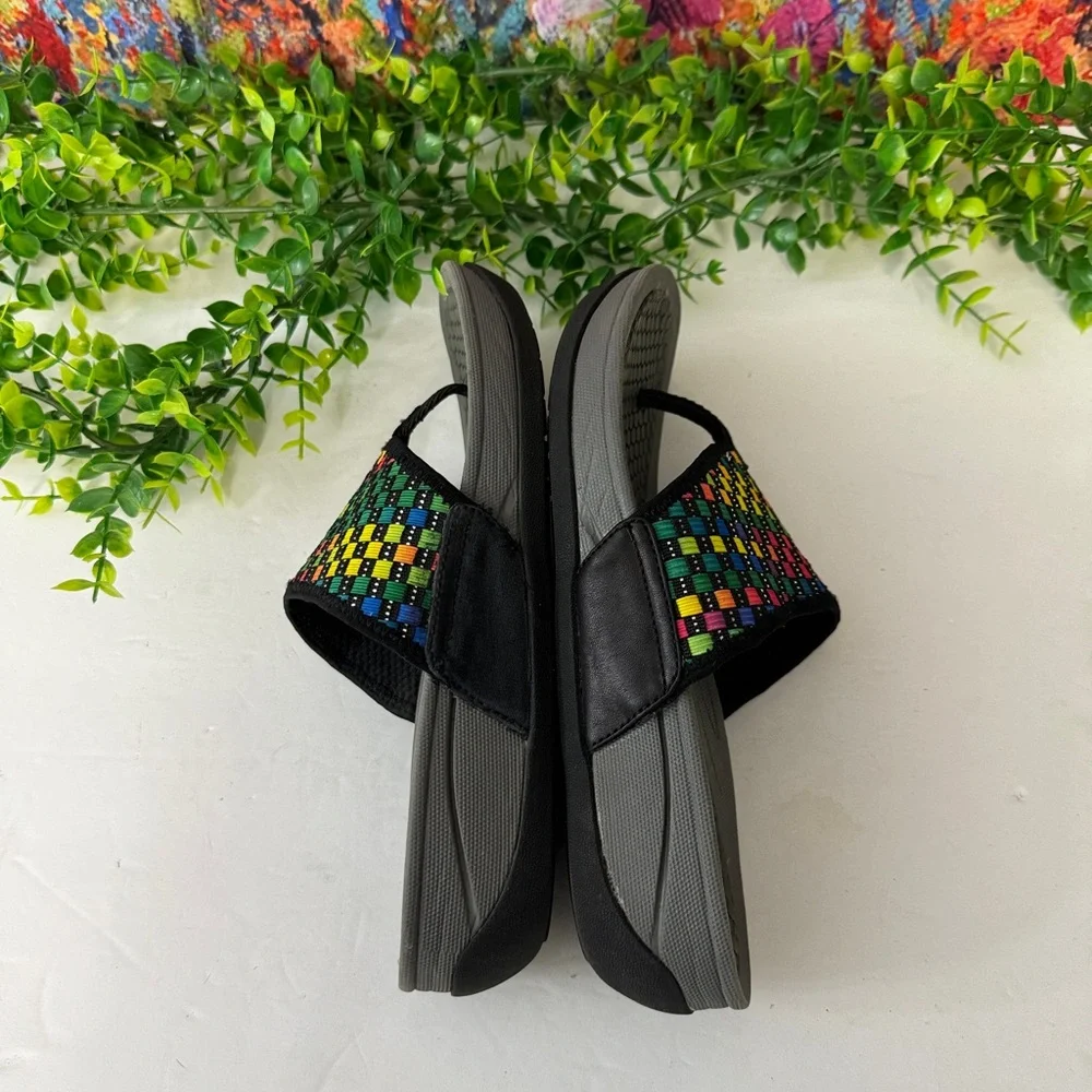 BareTraps Dasie Platform Rebound Sandals Black Bright Multi Size 9M